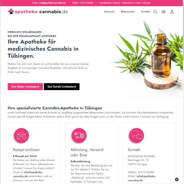 Medizinisches Cannabis online kaufen - Apotheke Tübingen